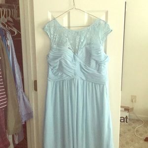 Powder Blue Knee Length Formal Bridesmaid Dress 16